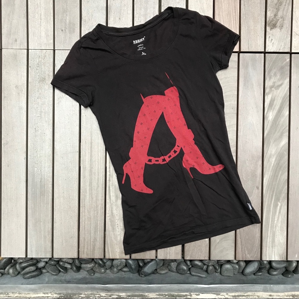 ADDICT Black & Red Tee Shirt